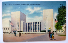 New York Worlds Fair Postcard Federal Goverment Building 1939 Tichnor Linen - £6.96 GBP