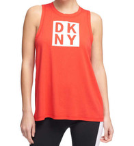 DKNY Womens Activewear Sport Logo Tank Top Size:Medium Color:Begonia/White - £36.82 GBP