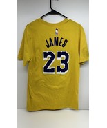 Men&#39;s Nike NBA LeBron James Los Angeles Icon Name &amp; Number #23 Gold T-Sh... - $20.77 CAD