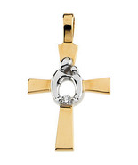 14K Two Tone Gold Mother and Child® .01 CTW Diamond Cross Pendant - €249,69 EUR