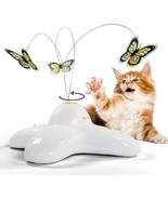 Interactive Cat Toy: White Automatic Butterfly Cat Toy with 2 Replacements - £13.44 GBP