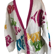 Vintage Marisa Christina Classics Cardigan Sweater Fish Sequins Handknit SZ L - £38.89 GBP