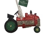 Kurt Adler Christmas Ornament Shiny Tin Two Sided Red Farm Tractor Hangi... - $9.45