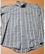 Wrangler Premium Western Pearl Snap Long Sleeve Plaid Brushpopper Mens 2XL - €12,52 EUR