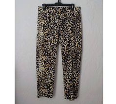 Linda Mathews Animal Print Crop Skinny Pull On Pants Women Medium Stretc... - £11.82 GBP