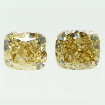 Cushion Shape Diamond Matching Pair Fancy Champagne Color Loose VS2 2.08 TCW - £1,809.62 GBP