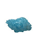 Art Glass 8&quot;L x 6&quot;W Iridescent Plate Oyster Shell Textured Turkey Teal - $13.86