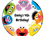 12 Personalized Sesame Street Birthday Stickers, Labels, Tags, Favors, 2.5&quot; - £6.29 GBP