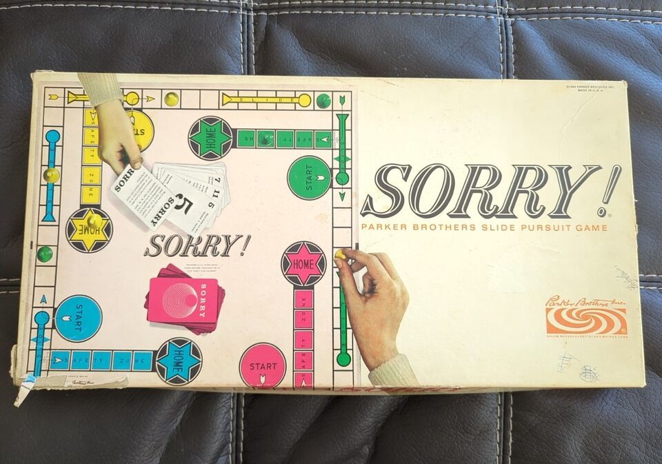 Vintage 1964 Parker Brothers SORRY! Board Game Complete Please See Pictures - £30.04 GBP