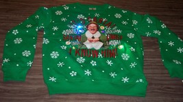 Women&#39;s Elf Omg Santa w/ Light Up Lights Christmas Sweatshirt 2XL Xxl New w/ Tag - £31.29 GBP