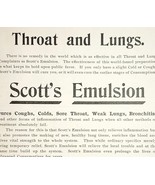 1894 Scott&#39;s Emulsion Quack Medicine Victorian Medical Advertisement NYC... - €17,08 EUR