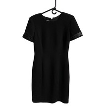 Donna Morgan Dress Womens Size 8 Career Casual Little Black  Sheer Sleeves - £10.12 GBP