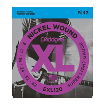D&#39;Addario EXL120 Nickel Wound Electric Guitar Strings, Super Light, 09-42-DS - £5.52 GBP