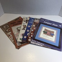 6 Dale Burdett Assorted Cross Stitch Pattern Books Lot Country Baby Cele... - $19.79