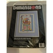 Dimensions Counted Cross Stitch Kit JACK-IN-THE BOX Birth Record Unused - £7.85 GBP
