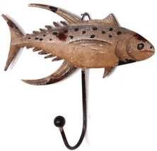 Metal Fish Hook Wall Decor Key Holder, Towel Apron Hook Decorative Wall Hanger L - £11.90 GBP