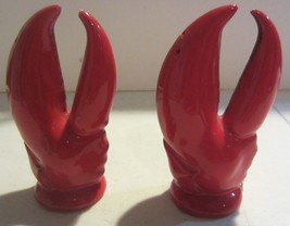 Vintage Ceramic Lobster Claw Salt and Pepper Shakers hand crafted - £12.64 GBP