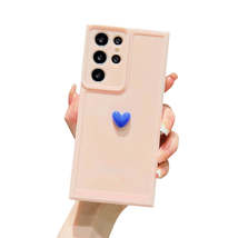 Anymob Samsung Pink With Blue Cute 3D Love Heart Case Shockproof Soft Silicone  - £19.50 GBP