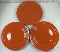 Rachael Ray Double Ridge Tangerine Orange Dinner Plate Lot 11&quot; Stoneware Dish 3 - £19.07 GBP