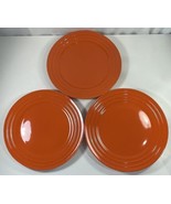 Rachael Ray Double Ridge Tangerine Orange Dinner Plate Lot 11&quot; Stoneware... - $24.74