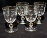 Vintage Libbey Glass FAIRFAX Footed Water Goblet ETCHED FLORAL VINE - Se... - $31.65