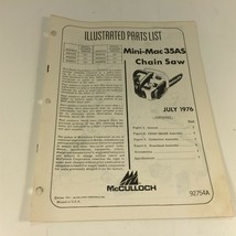 1976 McCulloch Mini-Mac 35AS Chain Saw Illustrated Parts List 92754A - $24.99