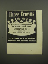 1953 Three Crowns Restaurant Ad - Revolving smorgasbord of World&#39;s fair fame - £14.52 GBP