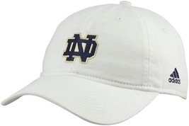 Notre Dame Fighting Irish NCAA Adidas White Slouch Dad Hat Cap Adult Adjustable - £13.30 GBP