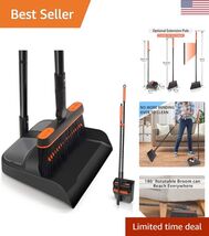Broom and Dustpan Set for Home, Long Handle Lightweight 180 Degree Rotat... - $33.17