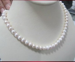 Hot Promotion Free Shipping 45cm Long White Real Pearl Costume Jewelry, 8-9mm Si - £22.32 GBP