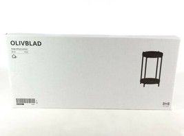 Ikea OLIVBLAD Plant Stand Indoor Outdoor Steel Side Table Black 13 ¾"  New - $36.58