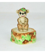 Vintage Cute Bear On a Stump Salt And Pepper Shakers  - £15.69 GBP