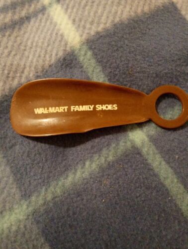 Vintage &quot;Wal-Mart Family Shoes&quot;  Shoe Horn Brown Plastic with White Lett... - $4.99