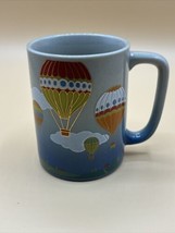 Vintage Hot Air Balloon Otagiri Japan Coffee Mug Cup 1970s Ombre - $14.85
