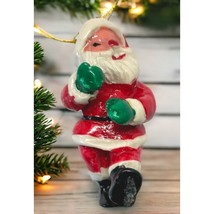 Santa Claus MIni Christmas Tree Ornament Vintage Marching Glossy - $10.99