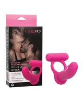CalExotics Silicone Rechargeable Double Diver Penis Ring Pink - £22.34 GBP