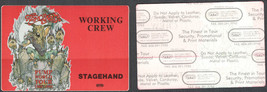 Aerosmith OTTO Cloth Working Crew Stagehand Pass from the 1989-91 Pump World Tou - £9.00 GBP