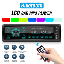 Single 1DIN Car Stereo Audio Bluetooth AM FM MP3 Player SD USB Head Unit Radio - £25.76 GBP