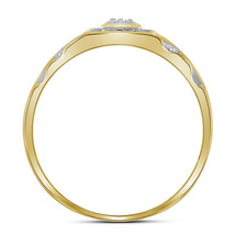 10kt Yellow Gold Mens Round Diamond Square Cluster Ring 1/8 Cttw - £237.83 GBP