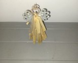 Rustic Driftwood Angel Christmas Tree Ornament Metal Wings and Head/Halo - $24.99