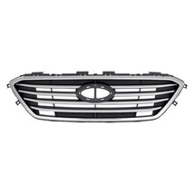 New Grille For 2015-2017 Hyundai Sonata Silver Gray Shell Chrome molding Emblem - £267.73 GBP