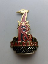 Raleigh emblem head badge thick aluminum red black gold color nos 1990&#39;s - £23.90 GBP