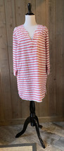 Castaway Nantucket Island XL Dress Coverup Cotton Striped 3/4 Sleeve Red... - £39.28 GBP