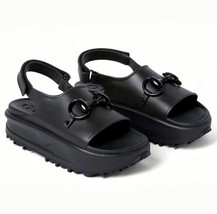 Gucci Size 39 Horsebit Soft Rubber Platform Sandals Black - £290.10 GBP