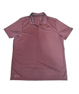 Nike Polo Shirt Maroon Striped Short Sleeve Dri-Fit Mens XL Golf Game Time - £14.20 GBP