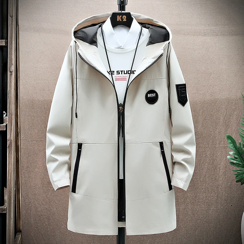 Men Hooded 2023 Jacket Spring  Men&#39;s Casual Streetwear Slim Windbreaker High Qua - £436.51 GBP