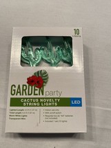 Garden Party LED String Lights 10-Light Battery Operated Cactus  Warm White - $5.89