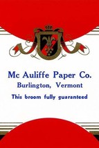 Mc Auliffe Paper Co. Broom Label - $19.97
