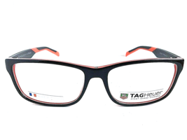 New TAG Heuer TH 553 002 57mm Black Red Men&#39;s Eyeglasses Frame Frame France - £204.02 GBP