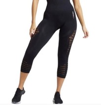 Gymshark Energy Plus Seamless Laser Cut Out Detail Cropped Leggings Blac... - £17.93 GBP